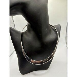 Heavy 925 Sterling Silver Solid Collar Necklace 33.9g